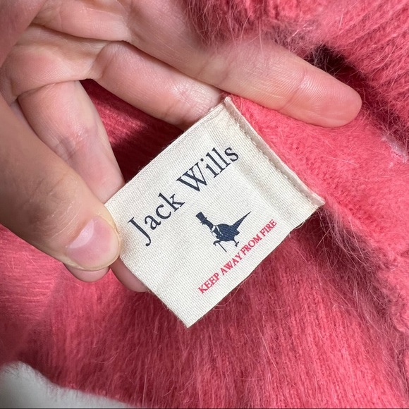 JACK WILLS Knitwear Pink Angora Blend Cardigan Sweater - Picture 8 of 11